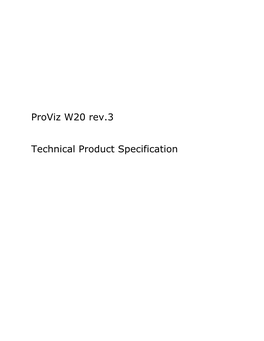 Proviz W20 Rev.3 Technical Product Specification