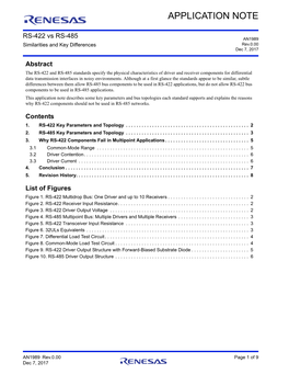 AN1989: RS-422 Vs RS-485: Similarities and Key Differences