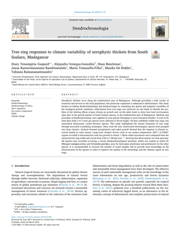 Tree Ring Responses to Climate Variability of Xerophytic Thickets From