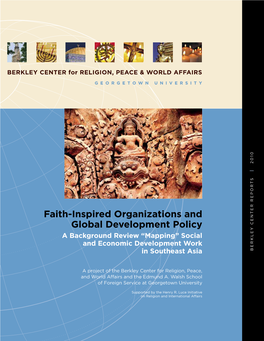 Faith-Inspired Organizations and Global Development Policy a Background Review “Mapping” Social and Economic Development Work