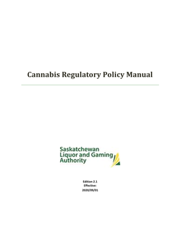 Cannabis Regulatory Policy Manual