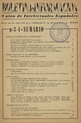 Unión De Intelectuales Españoles. Año II, Núm. 3-4, Febrero-Mayo De