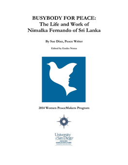 BUSYBODY for PEACE: the Life and Work of Nimalka Fernando of Sri Lanka