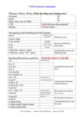UNIX Terminal Commands Whoami, Where, When, What the Bleep Am I