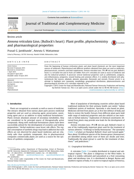 Annona Reticulata Linn. (Bullock's Heart): Plant Proﬁle, Phytochemistry and Pharmacological Properties