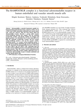 The RAMP2/CRLR Complex Is a Functional Adrenomedullin Receptor in Human Endothelial and Vascular Smooth Muscle Cells