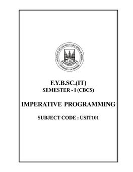 USIT101- Imperative Programming