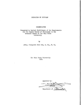 SULFATION of CHITOSAN DISSERTATION Presented in Partial Fulfillment of the Requirements for the Degree Doctor of Tfiilosophy In