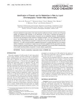 Identification of Puerarin and Its Metabolites in Rats by Liquid Chromatography−Tandem Mass Spectrometry