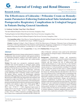 Journal of Urology and Renal Diseases Linsheng LV, Et Al