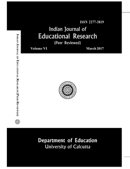 Indian Journal of Educational Research Volume VI