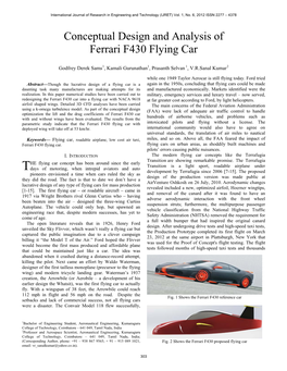 Conceptual Design and Analysis of Ferrari F430 Flying Car