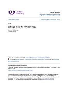 Betting & Hierarchy in Paleontology