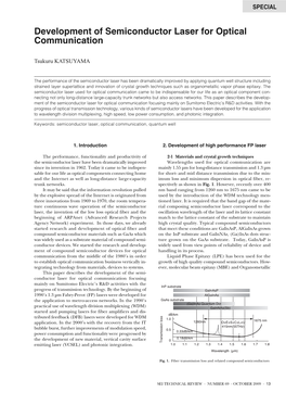 Development of Semiconductor Laser for Optical Communication