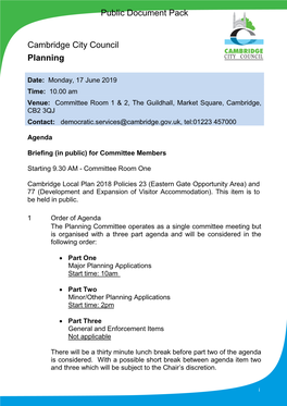 (Public Pack)Agenda Document for Planning, 17/06/2019 10:00