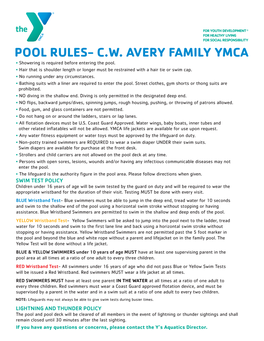 Pool Rules- C.W