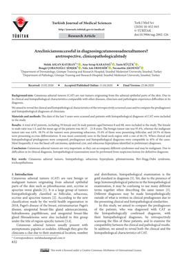 Areclinicianssuccessful in Diagnosingcutaneousadnexaltumors? Aretrospective, Clinicopathologicalstudy