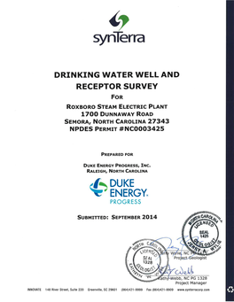 Roxboro DENR Drinking Water Well Survey.Pdf