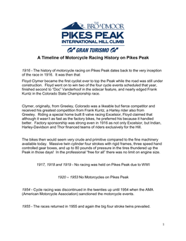 A Timeline of Motorcycle Racing History on Pikes Peak