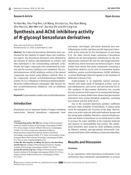 Synthesis and Ache Inhibitory Activity of N-Glycosyl Benzofuran Derivatives