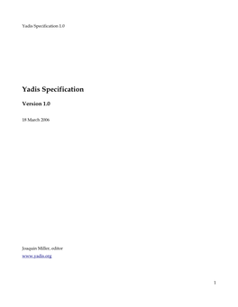 Yadis Specification 1.0