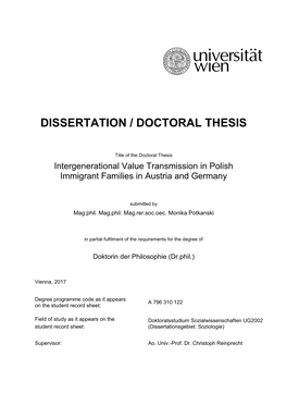 Dissertation / Doctoral Thesis