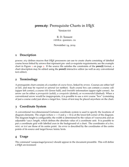 Prerex.Sty: Prerequisite Charts in LATEX Version 6.6