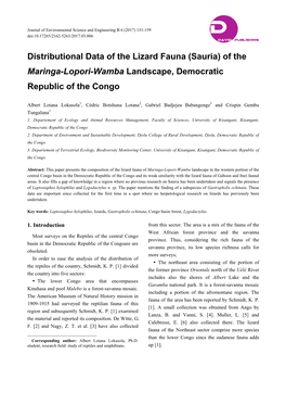 Of the Maringa-Lopori-Wamba Landscape, Democratic Republic of the Congo