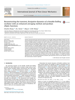 Reconstructing the Transient, Dissipative Dynamics of a Bistable Dufﬁng Oscillator with an Enhanced Averaging Method and Jacobian Elliptic Functions