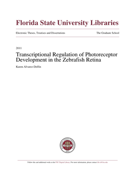Transcriptional Regulation of Photoreceptor Development in the Zebrafish Retina Karen Alvarez-Delfin