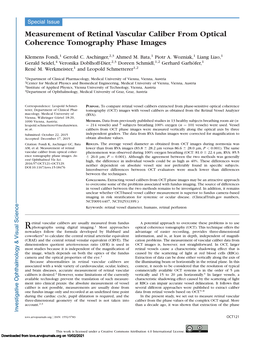 Measurement of Retinal Vascular Caliber from Optical Coherence Tomography Phase Images