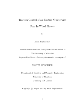 Traction Control of an Electric Vehicle with Four In-Wheel Motors