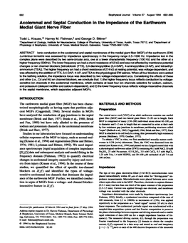 Axolemmal and Septal Conduction in the Impedance of the Earthworm Medial Giant Nerve Fiber