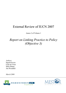 External Review of IUCN 2007, Annex 2 of Volume 1