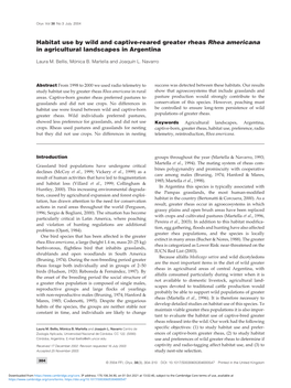 Habitat Use by Wild and Captive-Reared Greater Rheas Rhea Americana in Agricultural Landscapes in Argentina