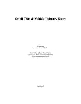 Small Transit Vehicle Industry Study