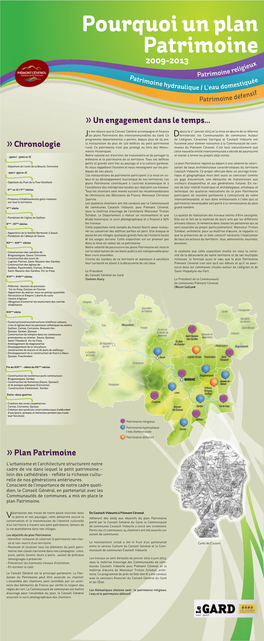 Pourquoi Un Plan Patrimoine 2009-2013 X Ieu Relig Patrimoine Patrim E Oine Tiqué Hydraulique / L’Eau Domes Ensif Patrimoine Déf