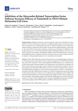 Inhibition of the Myocardin-Related Transcription Factor Pathway Increases Efficacy of Trametinib in NRAS-Mutant Melanoma Cell L