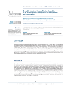 Crocodile Attacks in Oaxaca, Mexico: an Update of Its Incidences and Consequences for Management and Conservation