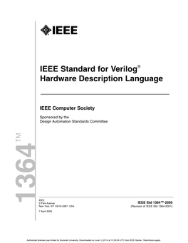Verilog IEEE Standard 1364-2005