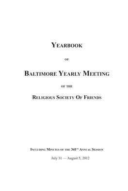 Yearbook Baltimore Yearly Meeting