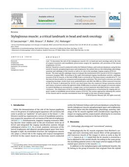 Styloglossus Muscle: a Critical Landmark in Head and Neck Oncology