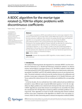 A BDDC Algorithm for the Mortar-Type Rotated Q FEM for Elliptic Problems