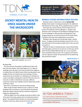 Jockey Mental Health Once Again Under the Microscope Cont