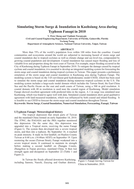 Simulating Storm Surge & Inundation in Kaohsiung Area During Typhoon Fanapi in 2010