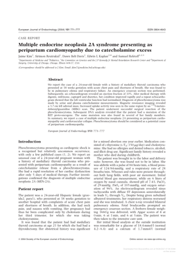 Multiple Endocrine Neoplasia 2A Syndrome Presenting As Peripartum