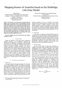 Mapping Biomes of Australia Based on the Holdridge Life Zone Model