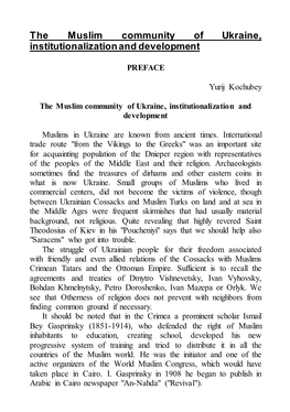 The Muslim Community of Ukraine, Institutionalization and Development