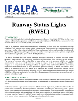 Runway Status Lights (RWSL)