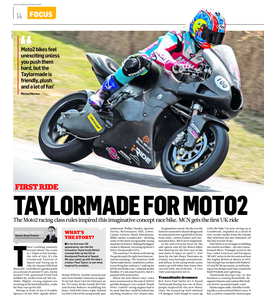 FIRST RIDE TAYLORMADE for MOTO2 the Moto2 Racing Class Rules Inspired This Imaginative Concept Race Bike